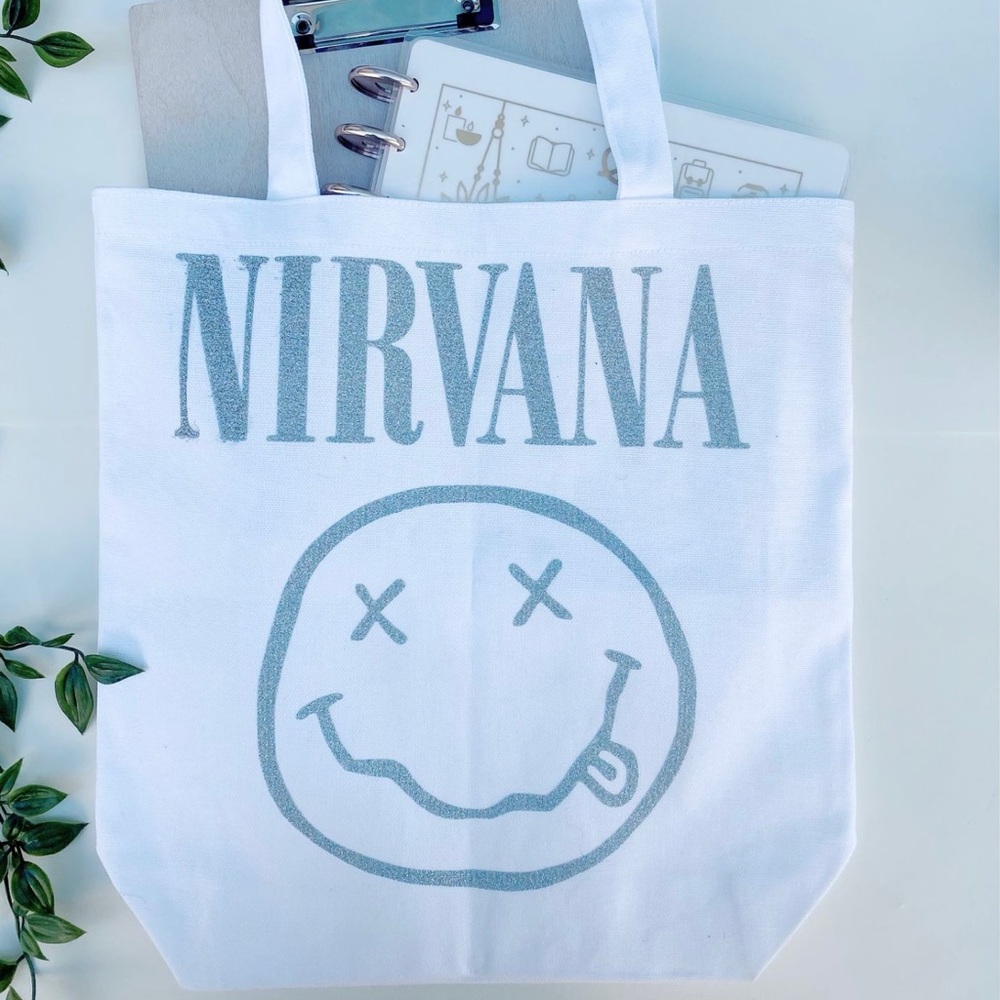 Nirvana glitter totebag
